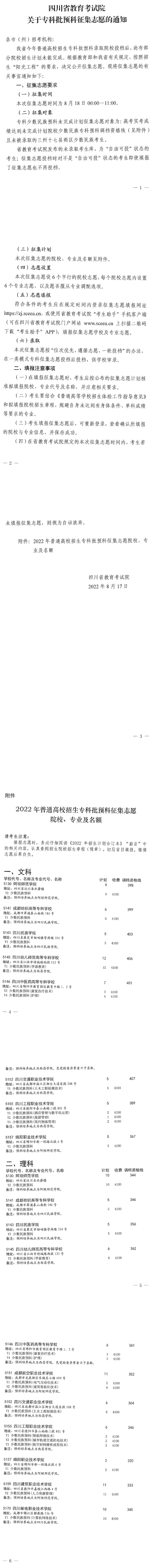 四川：關(guān)于?？婆A(yù)科征集志愿的通知
