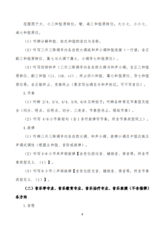 武漢音樂學院2025普通本科招生入學考試大綱