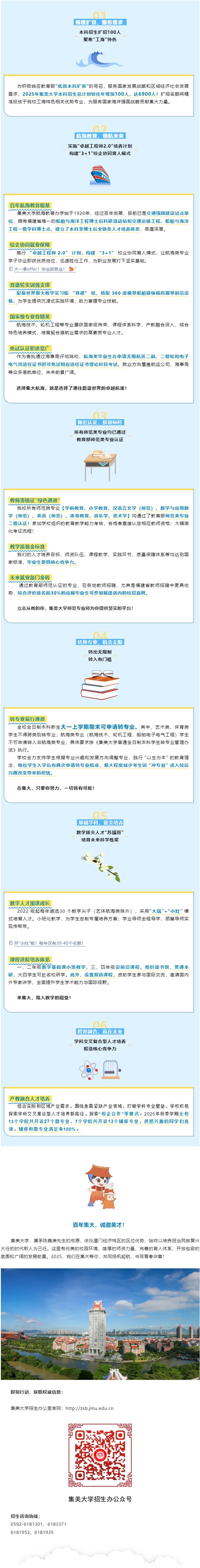 集美大學2025年本科招生亮點